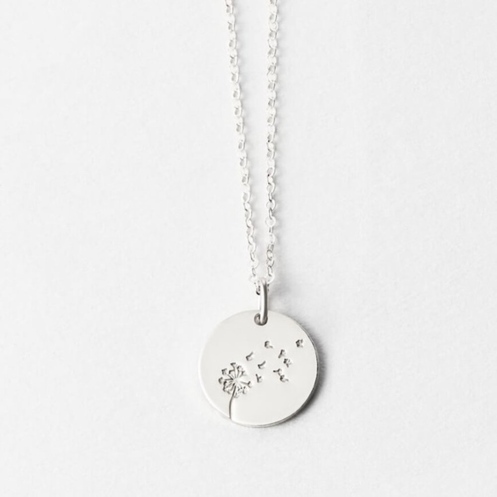 Dandelion Wish Minimal Boho Flora Charm Necklace - Picture 5 of 15